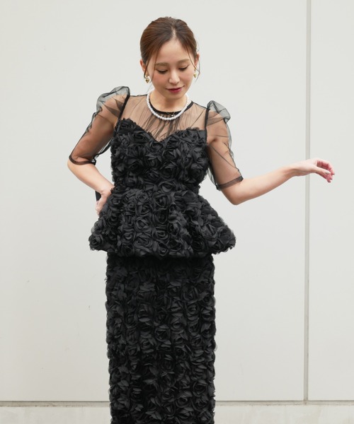 rose peplum set dress（ドレス）｜My shawty（マイシャウティー）の