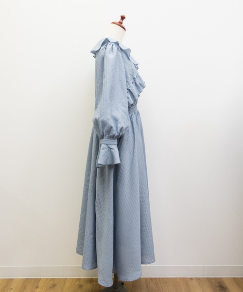 CLETTE（クレット）の「CLETTEオリジナルクロスフリルデザインワンピース（ワンピース・レディース・ネイビー/ブルー・3L/LL/4L）」の12枚目の写真