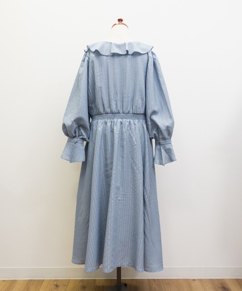 CLETTE（クレット）の「CLETTEオリジナルクロスフリルデザインワンピース（ワンピース・レディース・ネイビー/ブルー・3L/LL/4L）」の13枚目の写真