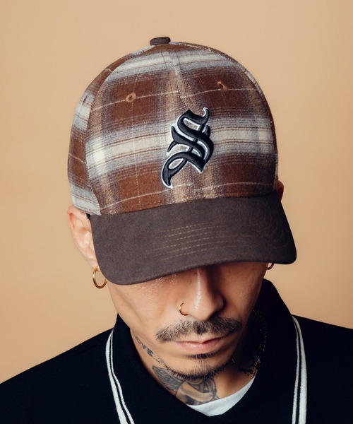Subciety（サブサエティ）の「Ombre check cap（キャップ・メンズ・ブラウン/ブラック・FREE）」の2枚目の写真