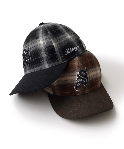 Subciety（サブサエティ）の「Ombre check cap（キャップ・メンズ・ブラウン/ブラック・FREE）」の5枚目の写真
