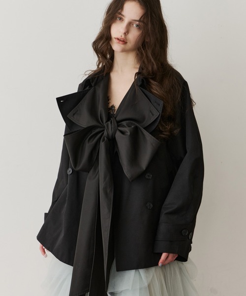 【未使用】 LA BELLE ETUDE ボリュームチュールドレストレンチ セール】ボリュームチュールドレストレンチ（トレンチコート）｜J1U by