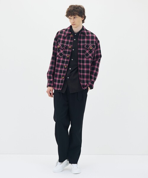 caban(キャバン)の「ウールチェック 中綿ブルゾン(ダッフルコート・メンズ・ブラック系その他・M/L)」の2枚目の写真