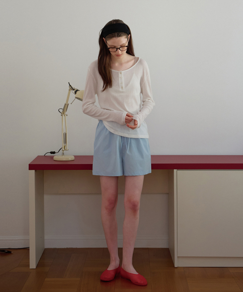 BUT'TON(ボッタン)の「Cotton Boxer Shorts (Skyblue)(その他パンツ・レディース・その他・FREE)」の4枚目の写真