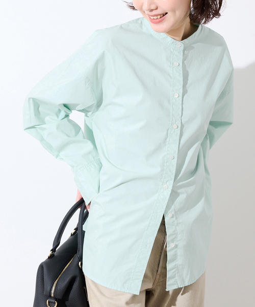 ROYAL NAVY(ロイヤルネイビー)の「《追加2》ROYAL NAVY/ロイヤルネイビー SLOBE別注 バンドカラーシャツ(シャツ/ブラウス・レディース・ライトイエロー/ブラウン/グリーン系その他・FREE)」の3枚目の写真