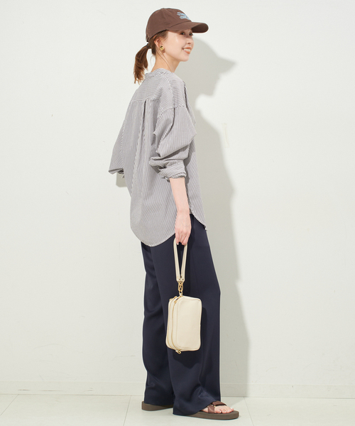 ROYAL NAVY(ロイヤルネイビー)の「《追加2》ROYAL NAVY/ロイヤルネイビー SLOBE別注 バンドカラーシャツ(シャツ/ブラウス・レディース・ライトイエロー/ブラウン/グリーン系その他・FREE)」の6枚目の写真