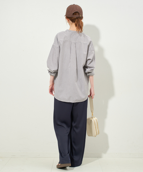 ROYAL NAVY(ロイヤルネイビー)の「《追加2》ROYAL NAVY/ロイヤルネイビー SLOBE別注 バンドカラーシャツ(シャツ/ブラウス・レディース・ライトイエロー/ブラウン/グリーン系その他・FREE)」の7枚目の写真