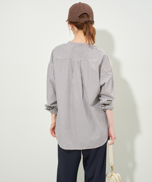 ROYAL NAVY(ロイヤルネイビー)の「《追加2》ROYAL NAVY/ロイヤルネイビー SLOBE別注 バンドカラーシャツ(シャツ/ブラウス・レディース・ライトイエロー/ブラウン/グリーン系その他・FREE)」の11枚目の写真