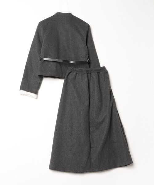 gossip！ロサンゼルス（ゴシップロサンゼルス）の「配色ジャケット上品ツイードセットアップドレス（セットアップ・レディース・グレー・M/L）」の2枚目の写真