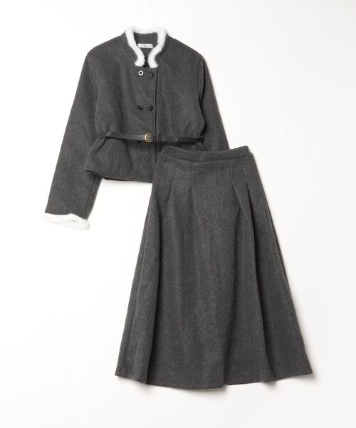 gossip！ロサンゼルス（ゴシップロサンゼルス）の「配色ジャケット上品ツイードセットアップドレス（セットアップ・レディース・グレー・M/L）」の15枚目の写真