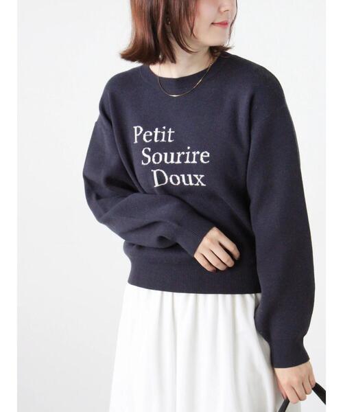 Te chichi TERRASSE（テチチテラス）の「フロントロゴニットプルオーバー（ニット/セーター・レディース・ベージュ/オフホワイト/ネイビー/グレー・F）」の4枚目の写真