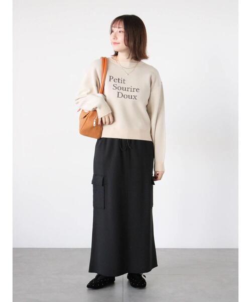 Te chichi TERRASSE（テチチテラス）の「フロントロゴニットプルオーバー（ニット/セーター・レディース・ベージュ/オフホワイト/ネイビー/グレー・F）」の14枚目の写真