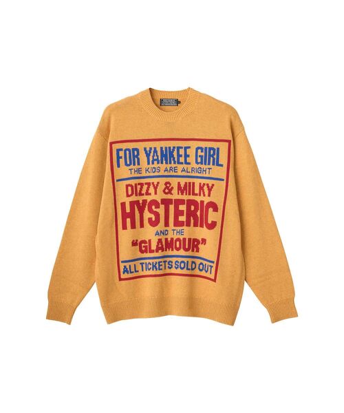 HYSTERIC GLAMOUR（ヒステリックグラマー）の「DIZZY & MILKY編込 セーター（ニット/セーター・メンズ・ブラック/イエロー/ベージュ・X-LARGE/LARGE/MEDIUM/SMALL）」の3枚目の写真