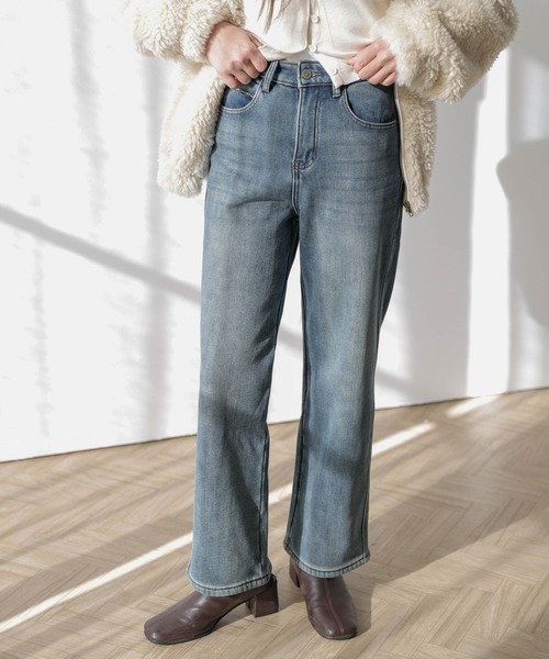 La-gemme(ラジェム)の「【裏起毛】ストレートデニムパンツ(デニムパンツ・レディース・ブルー・27/30/29/28)」の5枚目の写真