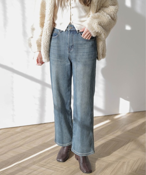 La-gemme(ラジェム)の「【裏起毛】ストレートデニムパンツ(デニムパンツ・レディース・ブルー・27/30/29/28)」の6枚目の写真