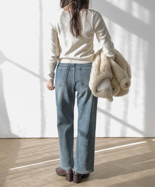 La-gemme(ラジェム)の「【裏起毛】ストレートデニムパンツ(デニムパンツ・レディース・ブルー・27/30/29/28)」の7枚目の写真
