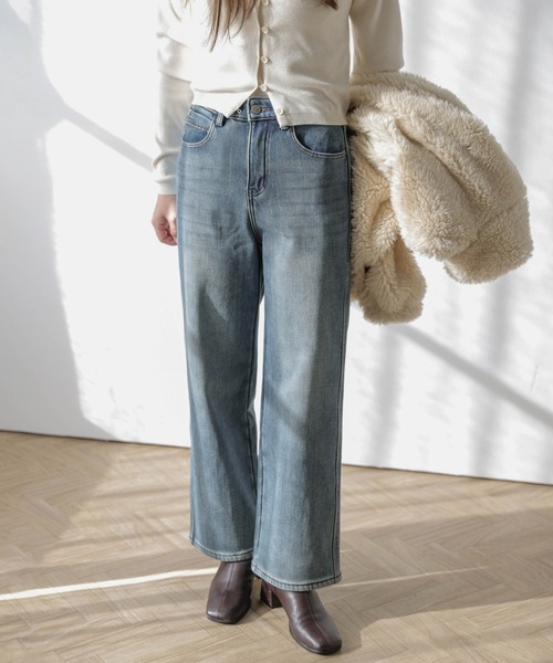 La-gemme(ラジェム)の「【裏起毛】ストレートデニムパンツ(デニムパンツ・レディース・ブルー・27/30/29/28)」の10枚目の写真