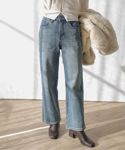 La-gemme(ラジェム)の「【裏起毛】ストレートデニムパンツ(デニムパンツ・レディース・ブルー・27/30/29/28)」の11枚目の写真