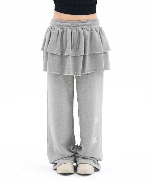 AMESWORLDWIDE(アメスワールドワイド)の「FRILL LAYERED SWEAT PANTS GREY(スウェットパンツ・レディース・その他・FREE)」の2枚目の写真