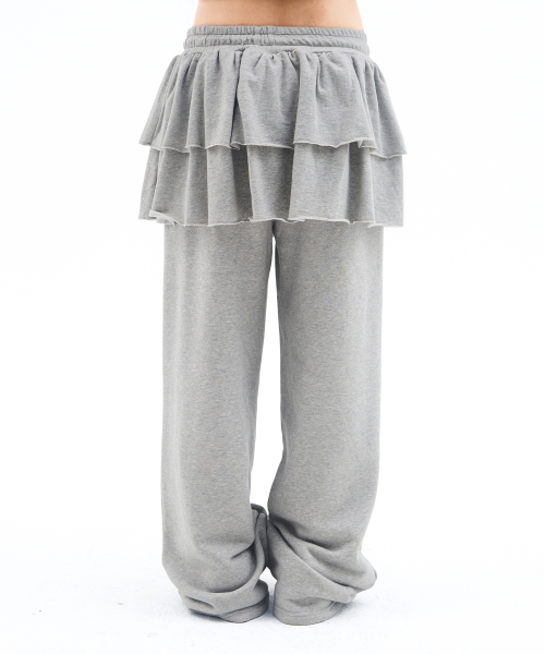 AMESWORLDWIDE(アメスワールドワイド)の「FRILL LAYERED SWEAT PANTS GREY(スウェットパンツ・レディース・その他・FREE)」の3枚目の写真