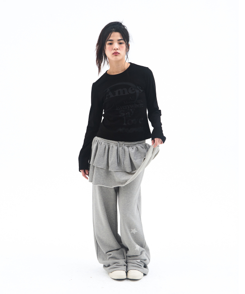 AMESWORLDWIDE(アメスワールドワイド)の「FRILL LAYERED SWEAT PANTS GREY(スウェットパンツ・レディース・その他・FREE)」の8枚目の写真