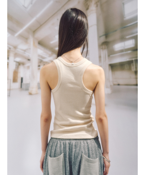 SOMSOC（ソムソック）の「PUNKY SLOGAN RIBBED TANK TOP_CREAM（Tシャツ/カットソー・レディース・その他・FREE）」の2枚目の写真