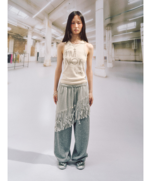 SOMSOC（ソムソック）の「PUNKY SLOGAN RIBBED TANK TOP_CREAM（Tシャツ/カットソー・レディース・その他・FREE）」の3枚目の写真