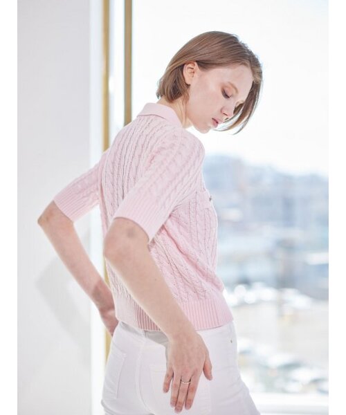 AYIHOLIC CASHMERE（アイホリックカシミア）の「ケーブルカラークロップカーディガン（カーディガン/ボレロ・レディース・その他・S/M）」の3枚目の写真
