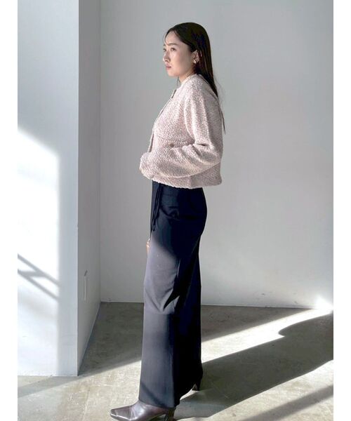 LAGUNAMOON(ラグナムーン)の「ミックスヤーンノーカラーニットカーディガン(カーディガン/ボレロ・レディース・ベージュ/ネイビー/オレンジ・FREE)」の9枚目の写真