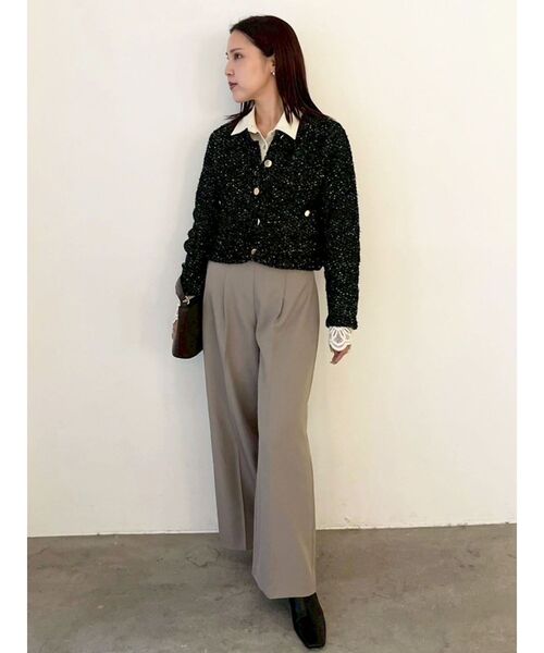 LAGUNAMOON(ラグナムーン)の「ミックスヤーンノーカラーニットカーディガン(カーディガン/ボレロ・レディース・ベージュ/ネイビー/オレンジ・FREE)」の11枚目の写真