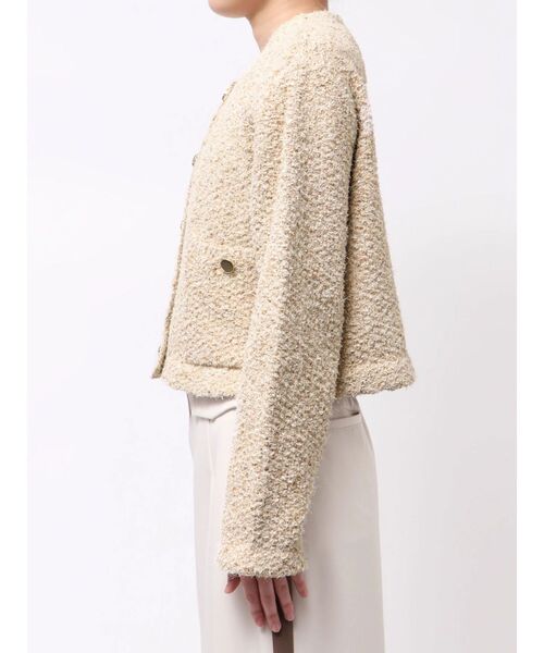 LAGUNAMOON(ラグナムーン)の「ミックスヤーンノーカラーニットカーディガン(カーディガン/ボレロ・レディース・ベージュ/ネイビー/オレンジ・FREE)」の18枚目の写真