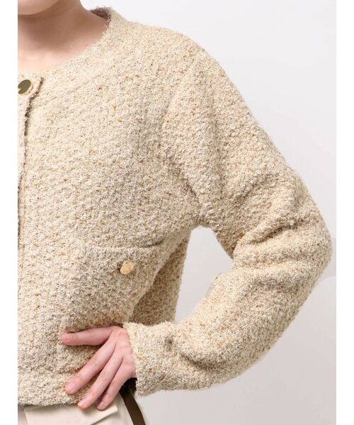 LAGUNAMOON(ラグナムーン)の「ミックスヤーンノーカラーニットカーディガン(カーディガン/ボレロ・レディース・ベージュ/ネイビー/オレンジ・FREE)」の21枚目の写真