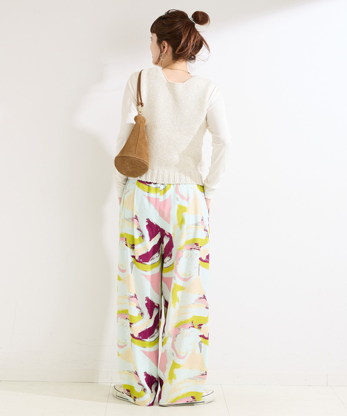 B.C STOCK（ベーセーストック）の「手洗い可 / MIXラメニットベスト（ベスト・レディース・ホワイト/ブラック・FREE）」の3枚目の写真