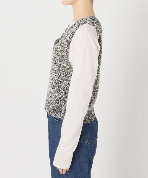 B.C STOCK（ベーセーストック）の「手洗い可 / MIXラメニットベスト（ベスト・レディース・ホワイト/ブラック・FREE）」の8枚目の写真