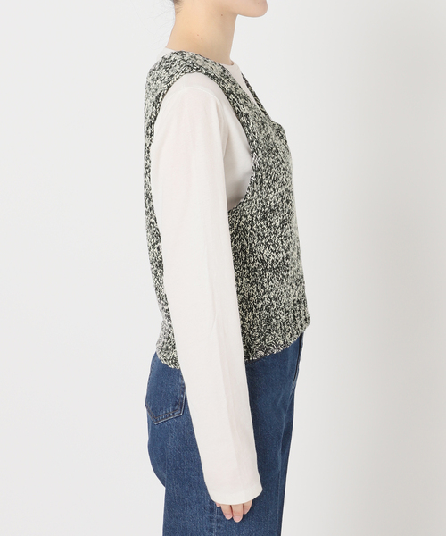 B.C STOCK（ベーセーストック）の「手洗い可 / MIXラメニットベスト（ベスト・レディース・ホワイト/ブラック・FREE）」の10枚目の写真