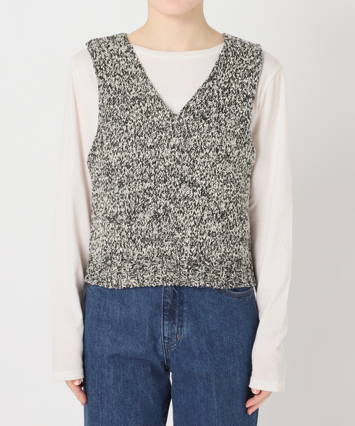 B.C STOCK（ベーセーストック）の「手洗い可 / MIXラメニットベスト（ベスト・レディース・ホワイト/ブラック・FREE）」の13枚目の写真