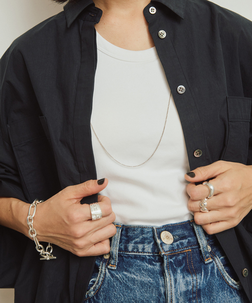 VERMEIL par iena(ヴェルメイユパーイエナ)の「Drawstring シャツ(シャツ/ブラウス・レディース・ホワイト/ネイビー・FREE)」の9枚目の写真