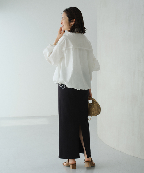 VERMEIL par iena(ヴェルメイユパーイエナ)の「Drawstring シャツ(シャツ/ブラウス・レディース・ホワイト/ネイビー・FREE)」の11枚目の写真