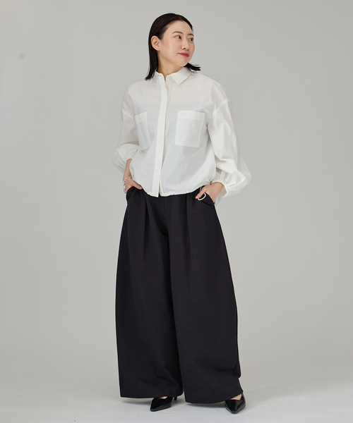 VERMEIL par iena(ヴェルメイユパーイエナ)の「Drawstring シャツ(シャツ/ブラウス・レディース・ホワイト/ネイビー・FREE)」の14枚目の写真