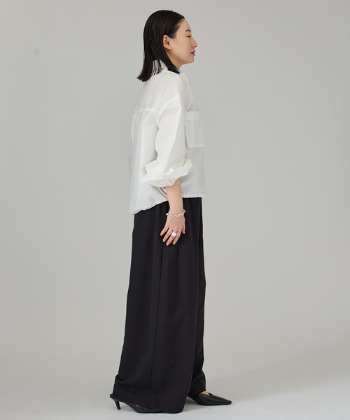 VERMEIL par iena(ヴェルメイユパーイエナ)の「Drawstring シャツ(シャツ/ブラウス・レディース・ホワイト/ネイビー・FREE)」の16枚目の写真