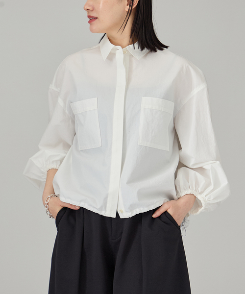 VERMEIL par iena(ヴェルメイユパーイエナ)の「Drawstring シャツ(シャツ/ブラウス・レディース・ホワイト/ネイビー・FREE)」の17枚目の写真