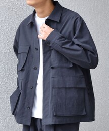 SHIPS any（シップス エニィ）の「SHIPS any: コットン/ナイロン ワッシャー BDU シャツ ジャケット (セットアップ対応)◆（ミリタリージャケット）」