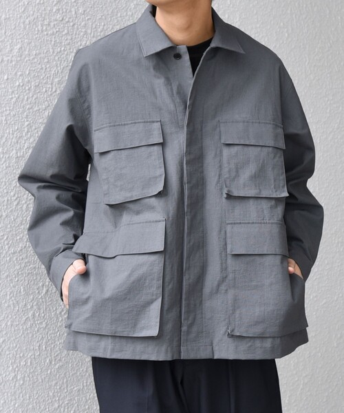 SHIPS any: コットン/ナイロン ワッシャー BDU シャツ ジャケット