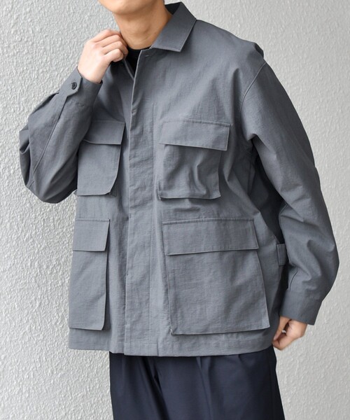 SHIPS any: コットン/ナイロン ワッシャー BDU シャツ ジャケット