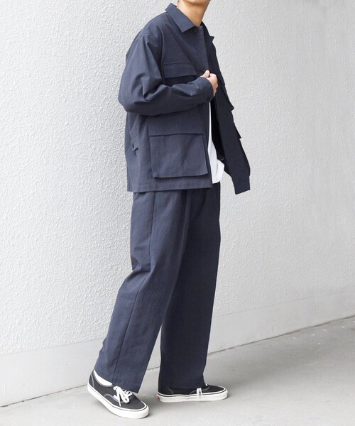 SHIPS any(シップス エニィ)の「SHIPS any: コットン/ナイロン ワッシャー BDU シャツ ジャケット (セットアップ対応)◇(ミリタリージャケット・メンズ・ネイビー/ライトグレー/グレー・MEDIUM/X-LARGE/LARGE)」の15枚目の写真