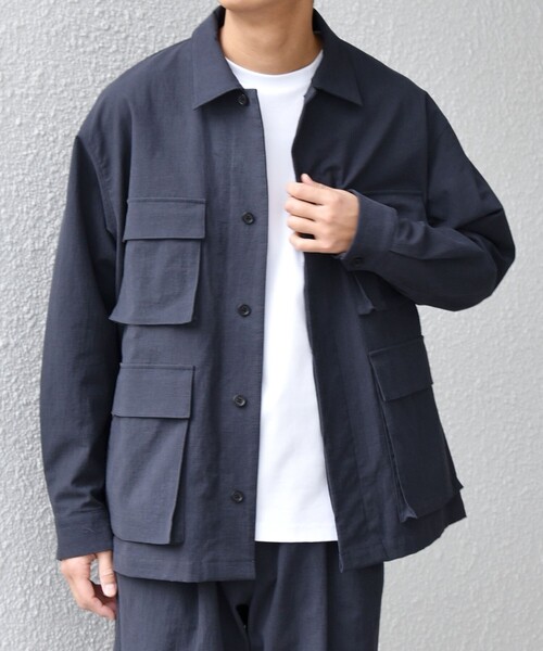 SHIPS any: コットン/ナイロン ワッシャー BDU シャツ ジャケット