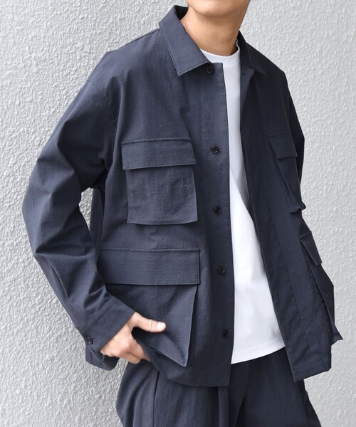 SHIPS any: コットン/ナイロン ワッシャー BDU シャツ ジャケット