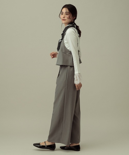 LAKOLE（ラコレ）の「袖レースレイヤード長袖 / 654805（Tシャツ/カットソー・レディース・イエロー/ブラック/オフホワイト・FREE）」の6枚目の写真