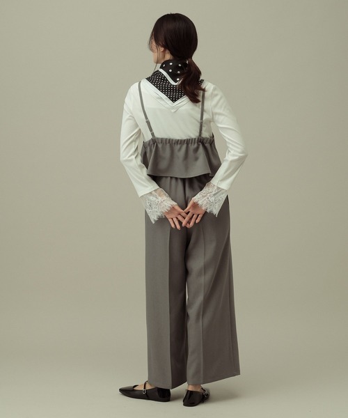 LAKOLE（ラコレ）の「袖レースレイヤード長袖 / 654805（Tシャツ/カットソー・レディース・イエロー/ブラック/オフホワイト・FREE）」の7枚目の写真