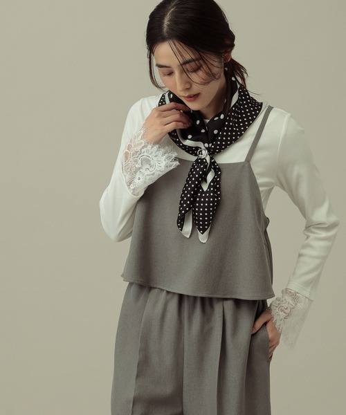 LAKOLE（ラコレ）の「袖レースレイヤード長袖 / 654805（Tシャツ/カットソー・レディース・イエロー/ブラック/オフホワイト・FREE）」の8枚目の写真